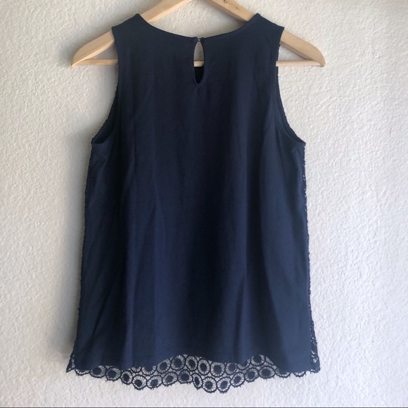 Ann Taylor LOFT XS Top Sleveless Lace Lined - Picture 2 of 8